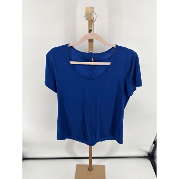 Lucy Tech Womens Short Sleeve Blue Workout T Shirt Size Large Exercise - Picture 7 of 10